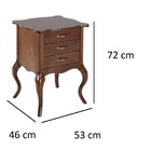 Mesa De Cabeceira Clássica 3 Gavetas Verniz Imbuia