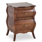 Mesa De Cabeceira Clássica Bombê 2 Gavetas Verniz Imbuia