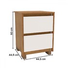 Mesa De Cabeceira Coimbra 2 Gavetas Freijo/off White - Polito