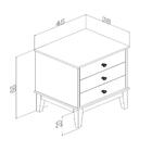 Mesa De Cabeceira Colonial Com 3 Gavetas Mdp Mel Oliva Mb 10