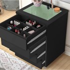 Mesa De Cabeceira Com 01 Colmeia Decor Preto Potente