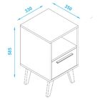 Mesa De Cabeceira Com 01 Gaveta Pés De Madeira Allegra B03 Br