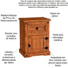 Mesa de Cabeceira Com 01 Gaveta Rustic - Mpo