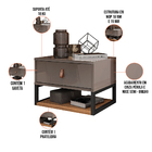 Mesa De Cabeceira Com 01 Gaveta Suspenso Sigma C03 Cinza Péro