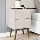 Mesa De Cabeceira Com 02 Gavetas Mb 2015 B02 Off White - Lyam