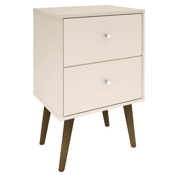 Mesa De Cabeceira Com 02 Gavetas Mb 2015 B02 Off White - Lyam