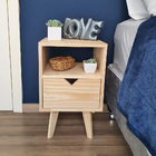 Mesa De Cabeceira Com 1 Gav Em Madeira - Natural