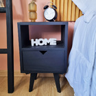 Mesa De Cabeceira Com 1 Gav Em Madeira Preto - Preto