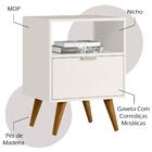 Mesa De Cabeceira Com 1 Gaveta 14050 Off White Cristal Dmad