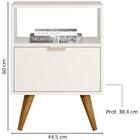Mesa De Cabeceira Com 1 Gaveta 14050 Off White Cristal Dmad