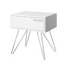 Mesa de Cabeceira com 1 Gaveta 881 - Carraro - Branco / Branco