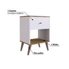 Mesa De Cabeceira Com 1 Gaveta E 1 Nicho Branco Mel