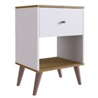 Mesa De Cabeceira Com 1 Gaveta E 1 Nicho Branco Mel