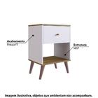 Mesa De Cabeceira Com 1 Gaveta E 1 Nicho Branco Mel