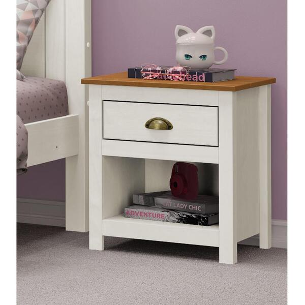 Mesa De Cabeceira Com 1 Gaveta E 1 Nicho Madeira Maciça- Bran