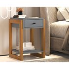 Mesa De Cabeceira Com 1 Gaveta E 1 Prateleira 1661 Ônix