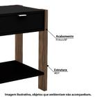 Mesa de Cabeceira Com 1 Gaveta E 1 Tomada Bivolt - Preto/nogal