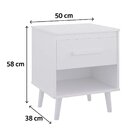 Mesa De Cabeceira Com 1 Gaveta E Nicho Lima Branco