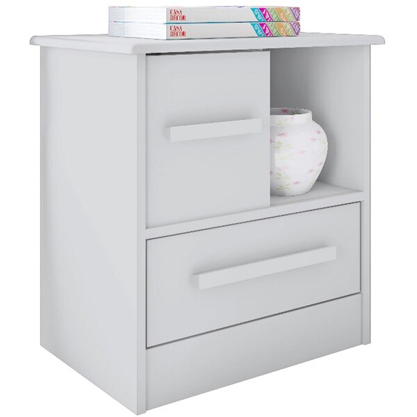 Mesa de Cabeceira Com 1 Gaveta E Porta De Correr Stilo - Bran