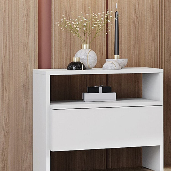 Mesa De Cabeceira Com 1 Gaveta - Etno-branco - Móveis Novo Ho