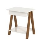 Mesa De Cabeceira Com 1 Gaveta Gardenia Amadeirado Off White