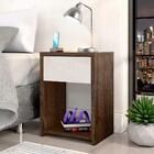 Mesa De Cabeceira Com 1 Gaveta Jacarandá Off White Triunfo Za