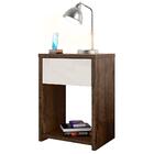 Mesa De Cabeceira Com 1 Gaveta Jacarandá Off White Triunfo Za