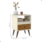 Mesa De Cabeceira Com 1 Nicho Dallas Cinza