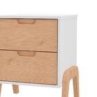 Mesa De Cabeceira Com 2 Gavetas - Branco/pinus