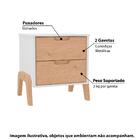 Mesa De Cabeceira Com 2 Gavetas - Branco/pinus