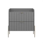 Mesa De Cabeceira Com 2 Gavetas Detalhe Laqueados Moriah 60cm