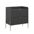 Mesa De Cabeceira Com 2 Gavetas Detalhe Laqueados Moriah 60cm