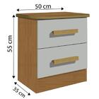 Mesa De Cabeceira Com 2 Gavetas - New Athos-cinamomo/off Whit