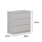 Mesa De Cabeceira Com 3 Gavetas - 028 -neve - Star Móveis