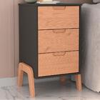 Mesa De Cabeceira Com 3 Gavetas Bf1002 Grafite Pinus Hec