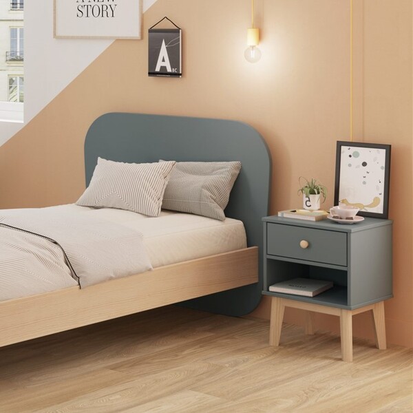 Mesa De Cabeceira Com Gaveta Em Madeira Maciça E Mdf Simba Ka