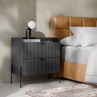 Mesa De Cabeceira Com Gaveta Grafite Para Quarto Moriah 60cm