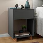 Mesa De Cabeceira Com Gaveta Nomad Cri6000 Grafite Castanho A