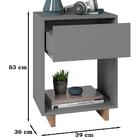 Mesa De Cabeceira Com Gaveta Nomad Cri6000 Grafite Castanho A