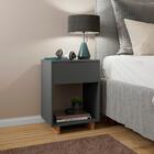 Mesa De Cabeceira Com Gaveta Nomad Cri6000 Grafite Castanho A