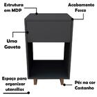 Mesa De Cabeceira Com Gaveta Nomad Cri6000 Grafite Castanho A