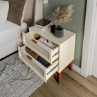 Mesa De Cabeceira Com Gaveta Off White Para Cama Casal/queen