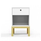 Mesa De Cabeceira Com Gaveta Paulista Espresso Móveis Branco