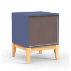 Mesa De Cabeceira Com Gaveta Pine Espresso Móveis Azul Petról
