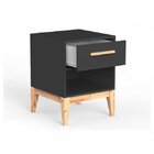 Mesa De Cabeceira Com Gaveta Pine Espresso Móveis Preto