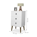 Mesa De Cabeceira Com Gavetas Clark Branco