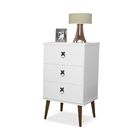 Mesa De Cabeceira Com Gavetas Clark Branco