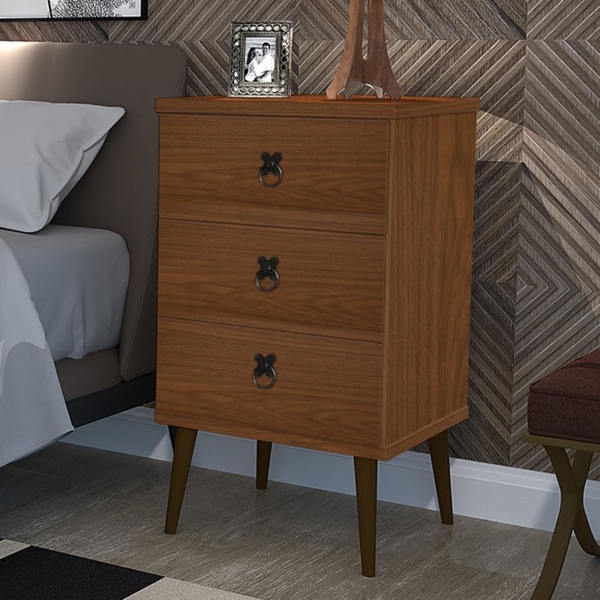 Mesa De Cabeceira Com Gavetas Clark Cacau