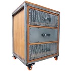 Mesa De Cabeceira Com Gaveteiro Industrial Modelo Steampunk -