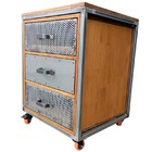 Mesa De Cabeceira Com Gaveteiro Industrial Modelo Steampunk -